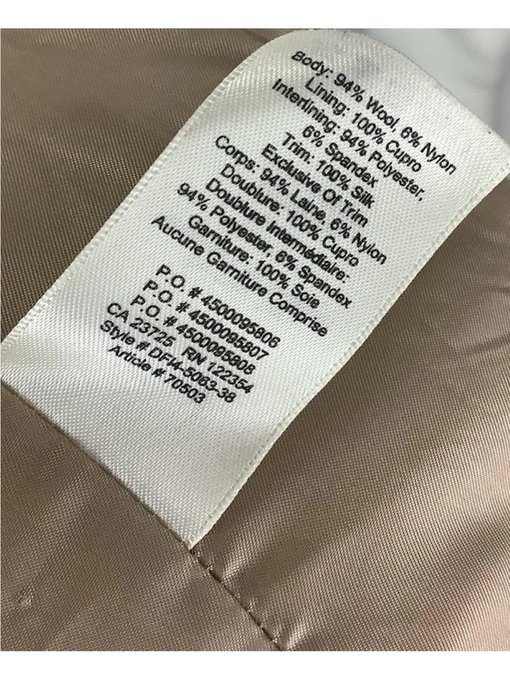 Wilfred Aritzia Sz S Virgin Wool Cocoon Hidden Button Mid Length Coat Tan - Picture 9 of 9